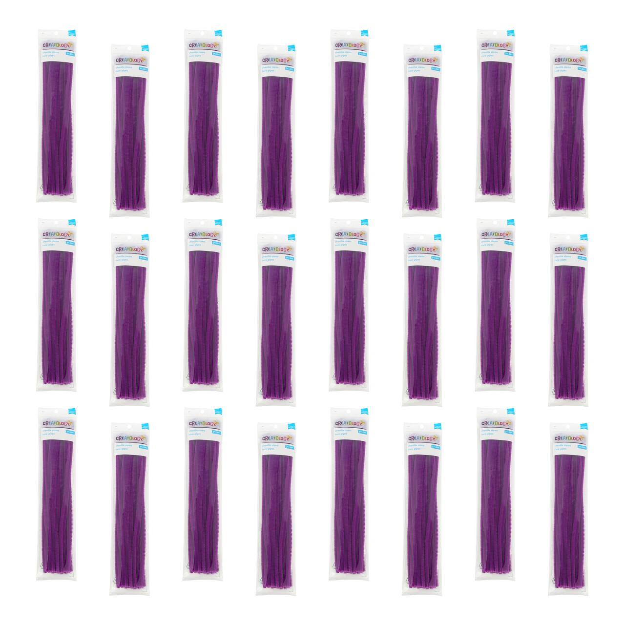 24 Packs: 25 ct. (600 total) Purple Chenille Pipe Cleaners by Creatology™